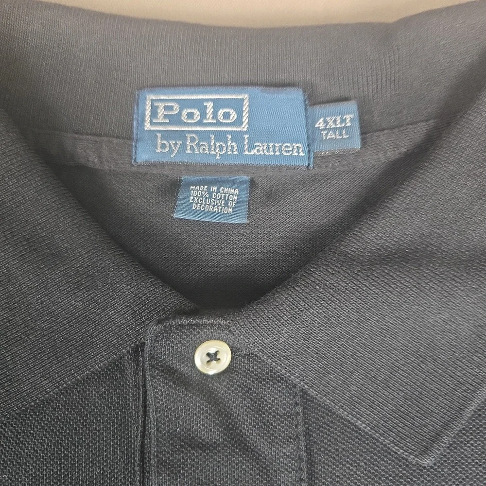 Polo Ralph Lauren Long Sleeve Polo Mens 4XLT Black The Mesh Shirt Red Pony NWT